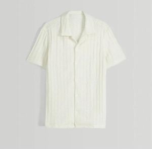 Camisa abotonada Jacquard de punto informal de algodón de alta calidad personalizada para camisa de punto de hombre - Product Image 5