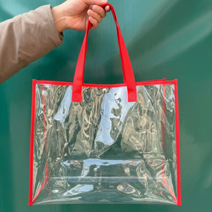 <span class=keywords><strong>Sac</strong></span> fourre-tout transparent en PVC robuste de 0,25 mm avec logo personnalisé, <span class=keywords><strong>sac</strong></span> à bandoulière étanche pour le shopping, la plage, approuvé pour les stades - Product Image 5
