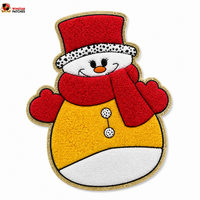 Nouveau Patch Bonhomme de Neige 2026 Personnalisé Grand Patch Brodé en Chenille de Noël à Thermocoller pour Vêtements et Sweats à Capuche
