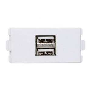 Plaque murale en fonte blanche 48x24mm avec double interface USB et <span class=keywords><strong>module</strong></span> de charge <span class=keywords><strong>sans</strong></span> <span class=keywords><strong>fil</strong></span> pour la recharge des appareils - Product Image 2