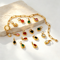 Nouveauté 2026 – Breloques pendentifs ovales en forme de cœur en acier inoxydable plaqué or 18 carats, étanches, avec zircone cubique, pour la fabrication de bijoux DIY