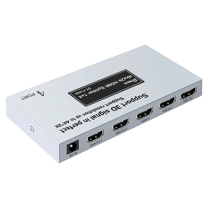 DTECH Pemisah HDMI Kualitas Tinggi 1X4 4K X 2K @ 30Hz 3D 1080P @ 60Hz HD 4 Port Pemisah HDMI Audio Video