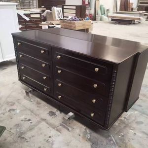 Cómoda de Madera Maciza Estilo Americano, Cajonera de Ocho Cajones, Gabinete de Almacenamiento de Caoba, Muebles para Dormitorio - Product Image 3