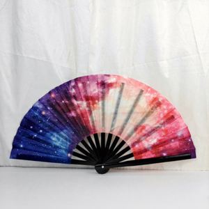 Abanico de Mano de Bambú Grande de 33 cm con Diseño Estrellado, Personalizable con Logotipo, Técnica de Pintura, Ideal para Festivales de Música y Eventos, Venta al Por Mayor - Product Image 3