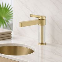 Robinet de lavabo moderne en laiton avec cartouche céramique et mitigeur eau chaude/froide pour salle de bain