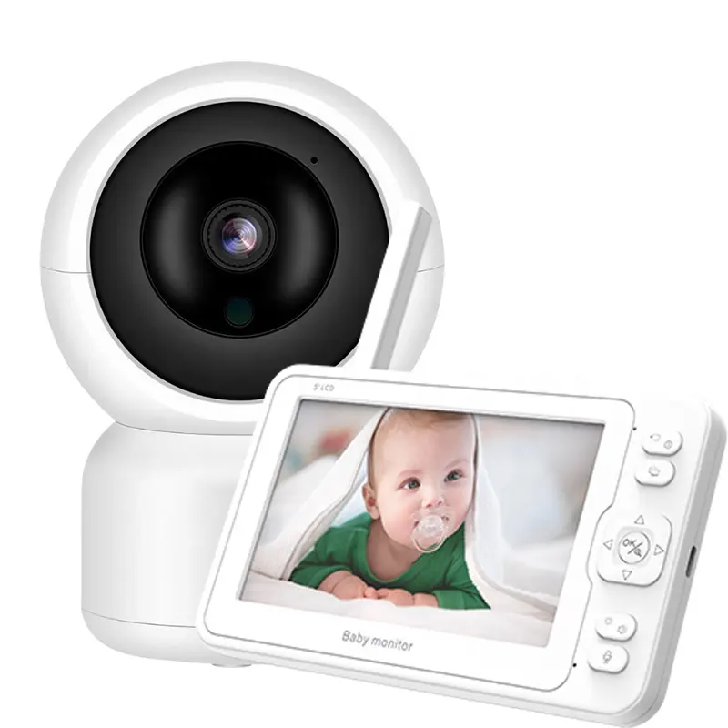 5 inch HD 720P Voice Detection Real-time Video Monitoring Built-in Lullabies Night Vision Baby Monitor with Camera and Audio