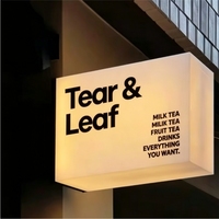 Enseigne publicitaire personnalisée avec logo, boîte à lumière cubique illuminée, LED acrylique, rétroéclairée, étanche IP65, pour bâtiments de bureaux