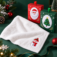 Coffret cadeau de serviettes de Noël avec motifs Père Noël, bonhomme de neige et sapin, 35x35cm, emballage compact pour cadeaux en gros