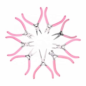 Hardware Tools Wholesale 4.5 Inch <b>Set</b> of 9 Pieces DIY Pink Mini <b>Pliers</b> Hand Tools Carbon Steel Jewelry <b>Pliers</b> CA016 Tools Hardwa - Product Image 4