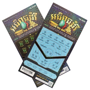 Gold Coin Gemstone Theme Lotto Custom Digital Prinating Design Scratch Win Black Core Paper Scratch off Lottery - Product Image 3