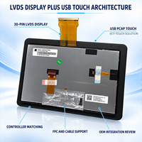 Layar Sentuh LCD Kustom 8 Inci 1280x720 LVDS 10 Titik PCAP Full Bonding untuk Integrasi OEM Kios HMI Industri Luar Ruangan