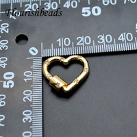 Nouveau Design plaqué or Rhodium CZ Pave coeur forme étoile motif bijoux vis fermoir pour femme homme collier bricolage