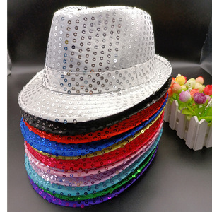 Sombrero de Lentejuelas al por Mayor, Sombrero Fedora de Lentejuelas Estilo Western, Sombreros Brillantes para Baile, para Fiestas de Año Nuevo, Accesorio para Disfraces de Cosplay - Product Image 6