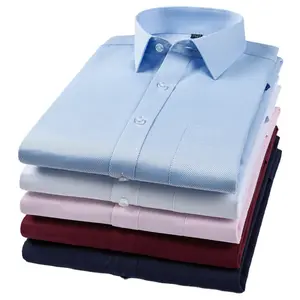 Benutzer definierte lässige Langarm hemden Sommer Mixed Color Shirts Männer PU Baumwolle nicht bügeln weiß Button-up-Shirt Männer