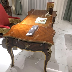 <span class=keywords><strong>Tavolo</strong></span> da ufficio in legno massello con intarsio impiallacciato classico britannico con sedia da ufficio antica - Product Image 3