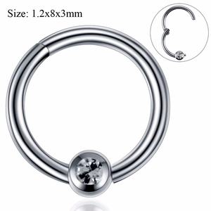 Acero inoxidable Daith Septum Helix Tragus Orelha cartílago cautivo aro Labret joyería gema Clicker nariz Piercings oreja aro anillos - Product Image 4
