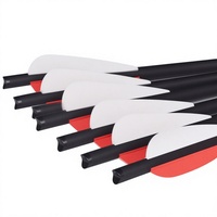 HT Meilleur Prix Flèches de carabine à poulies 8,8 mm avec pointe en acier et plume en plastique, 16-28 pouces, pour le tir à l'arc, la chasse et le tir sportif