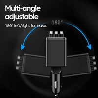Cargador de Coche con 2 Puertos Tipo-C + 2 Puertos USB-A, Cargador Rápido PD QC con Pantalla de Voltaje para Vehículos de 12-24V