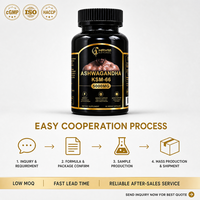 Capsules d'Ashwagandha KSM-66 de marque exclusive OEM/ODM, 5000 mg, complément alimentaire à base de plantes, favorisant l'énergie et l'immunité