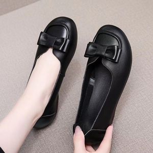 Fashion Daily Office Pointed Toe Genuine Leather Slip-On Breathable Light Weight <b>Soft</b> Flat Casual <b>Shoes</b> for Women Summer Spring - Product Image 4