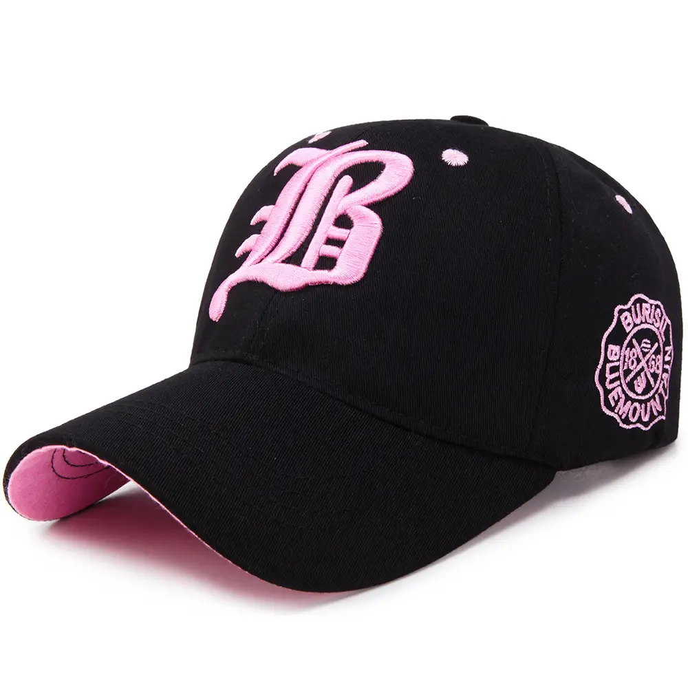 Berretto da Baseball alla moda nuovo 0 cappelli giornalieri utdoor ragazze bel ricamo Design personalizzato il tuo Logo in cotone Comfort estivo 6 pannelli rosa