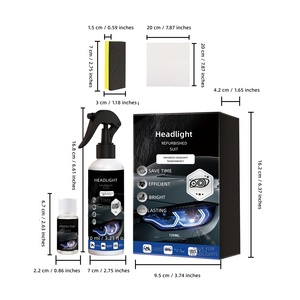 Kit <span class=keywords><strong>di</strong></span> Ripristino Fari Auto, Detergente Giallo per Fari, Agente <span class=keywords><strong>di</strong></span> Manutenzione, Pulizia, Decontaminazione e Lucidatura - Product Image 5