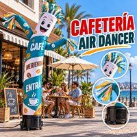 Ballon publicitaire gonflable Air Dancer pour café, cafétéria, et magasin : visibilité accrue et graphiques personnalisés pour menu promotionnel
