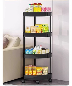 Rollende Kar Opbergrek <span class=keywords><strong>3</strong></span>/4/5 Tier Gap Opslagplank Beweegbare Badkamer Driehoek Opbergrek Staande Hoekplank - Product Image 5