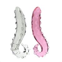 Rosa Hippocampus Glas Dildo & Long Butt Plug Realistische Sexspielzeug für Erwachsene für Frauen Glas Anal Plug für Vergnügen