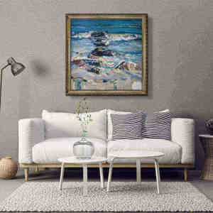 B&C ART <span class=keywords><strong>Peinture</strong></span> à l'huile abstraite <span class=keywords><strong>sur</strong></span> <span class=keywords><strong>toile</strong></span> <span class=keywords><strong>de</strong></span> <span class=keywords><strong>lin</strong></span> et coton mélangé, 100% faite à la main, <span class=keywords><strong>sur</strong></span> mesure, décoration murale - Product Image 6
