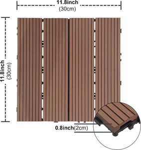 SHENGCHENG Strong Terrace Decking Interlocking Wpc Patio Deck Tiles 300*300*20mm for Outdoor Garden Covering - Product Image 3