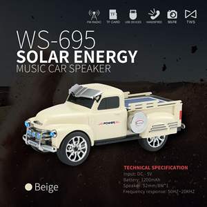 Nuevos adornos para el salón WS695, Radio <span class=keywords><strong>Fm</strong></span> <span class=keywords><strong>Am</strong></span> Sw decorativa para el hogar con tarjeta Usb Tf, reproductor de Mp3, camioneta, forma de coche, altavoces solares - Product Image 2