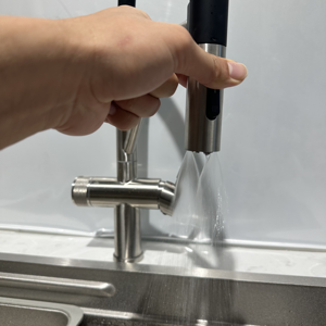 Modern contemporary Luxury Pull Out Function 304 Stainless Steel 4 Way <b>Kitchen</b> Faucet - Product Image 5