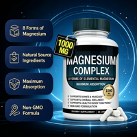8 formes de capsules de magnésium élémentaire, absorption maximale, haute puissance, 1000 mg, 90 unités, complément alimentaire pour le bien-être quotidien