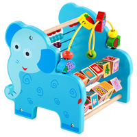 Juguete Educativo de Madera para la Primera Infancia, Rompecabezas de 40 Piezas con Temática Animal, Juego de Enhebrar Cuentas, Percusión, Multifuncional, Unisex, 0-24 Meses