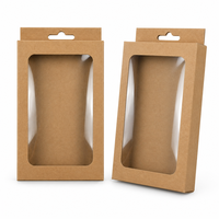 Boîte à languette centrale en carton kraft bronzé personnalisée avec fenêtre pour l'emballage de détail d'accessoires de mode