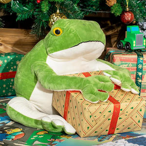 Peluche grenouille géante verte avec autocollants de Noël, jouet réaliste surdimensionné avec aimant - Product Image 4