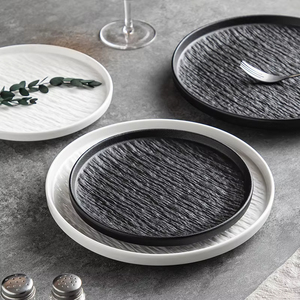 Pencuci piring kelas atas <span class=keywords><strong>Microwave</strong></span> piring makanan Barat hitam aman peralatan makan <span class=keywords><strong>8</strong></span> inci piring porselen keramik UNTUK RESTORAN - Product Image 4