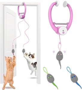 Juguete Interactivo para Gatos con Ratón Móvil Eléctrico, Juguete para Gatos Ecológico con Abrazadera para Puerta, Juguete Interactivo Automático Colgante - Product Image 6