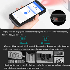 Nhà máy mới đến 5.45 inch cầm tay thu thập dữ liệu với NFC <span class=keywords><strong>Android</strong></span> 14 PDA Máy quét mã vạch cho kho giải pháp kho - Product Image 5