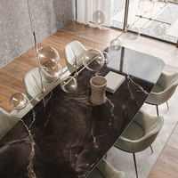 Ensemble de table et 4 chaises de salle à manger modernes et durables en tissu de luxe pour hôtel, villa, appartements, restaurant, cuisine