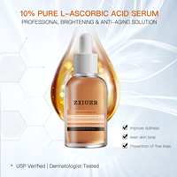 Sérum à la vitamine C 10% ZXIUER avec acide L-ascorbique USP, sérum pour le visage éclaircissant et antioxydant, 30 ml, OEM/ODM disponible