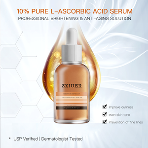 ZXIUER 10% <span class=keywords><strong>Vitamin</strong></span> C Serum mit <span class=keywords><strong>USP</strong></span> L-Ascorbinsäure Aufhellendes Antioxidatives Gesichtsserum 30ml OEM/ODM Verfügbar - Product Image 2