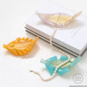 ביקססואן זכוכית מעופפת זרמה עלי מלאכה עלה צלחת תכשיטים מחזיק טבעת קטצ 'all קערה גלאם-אורגני - Product Image 3