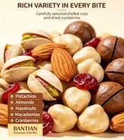 BANTIAN Vente en gros de fruits secs et noix assortis, amandes décortiquées, noisettes non salées, grillées, dures, pour les fêtes en famille, 1000g, étiquette personnalisée