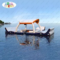 2022 nouveau Offre Spéciale gonflable d'eau plate-forme de loisirs, île flottante avec tente matériel de divertissement de l'eau à vendre