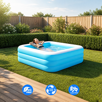 Piscine gonflable en PVC à 3 couches, étanche, facile à installer, drainage rapide, piscine rectangulaire familiale, taille personnalisée
