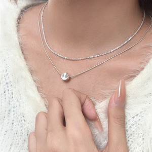 S925 Sterling <b>Silver</b> Heart Necklace Minimalist Luxury <b>Choker</b> For Women Sweater Chain Gift Jewelry - Product Image 3