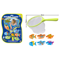 Ensemble de jeu de pêche sous-marine pour enfants, jouet lesté en plastique, filet de pêche, pour piscine, bain, jeux aquatiques d'été en extérieur