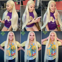 613 Bundles de Cheveux Humains Blonds, Lisses, 30 Pouces, 41 Bundles de Cheveux Humains Vierges Brésiliens Non Traités, Extensions de Tissage